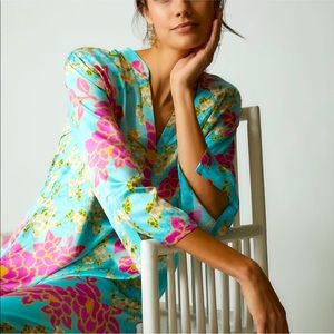 Natori Caftans Harumi Satin Zip Caftan Size Medium